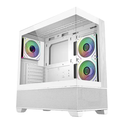 Cooler Master Elite 690 Wood White ARGB ATX Mid Tower Case