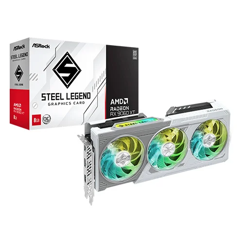 ASRock RX 9060 XT Steel Legend OC 8GB GDDR6 Graphics Card